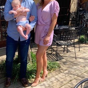 Lavender Naked Zebra romper from lulus